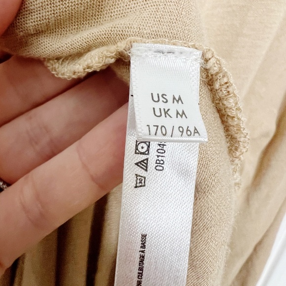 Free People Beach Jilly Midi Maxi Dress  Size M  Tan beige oversized linen - Picture 8 of 9